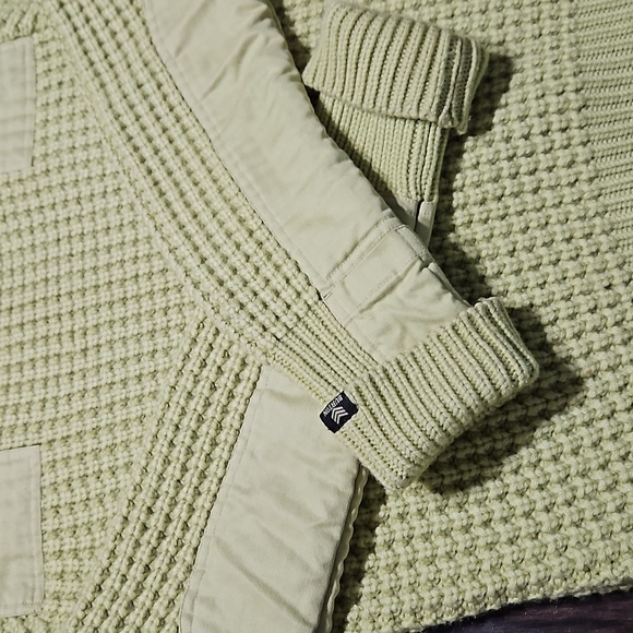 Burton Lime Green Wool Blend Chunky Knit Sweater, Unisex Size S - Picture 5 of 12